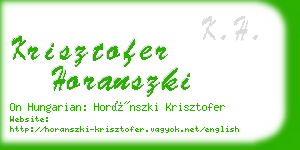 krisztofer horanszki business card